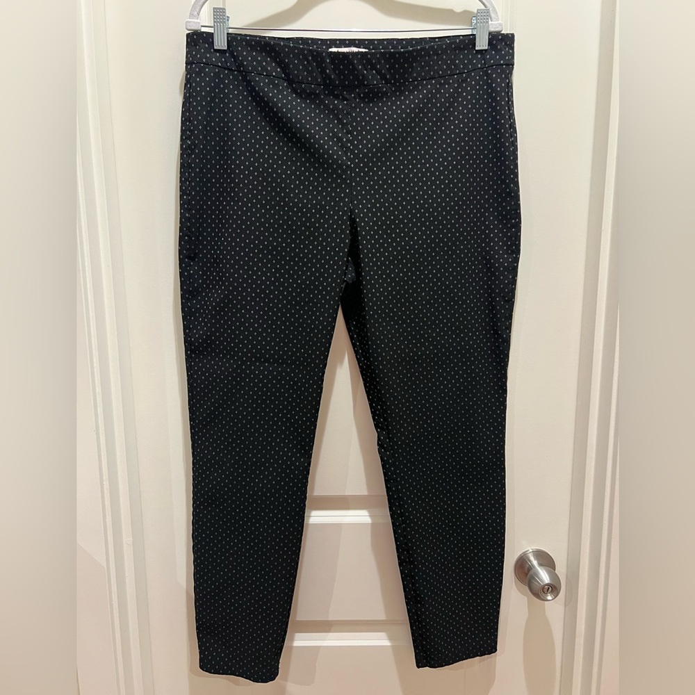 Nanette Lepore Black Skinny Pants with White Dots
